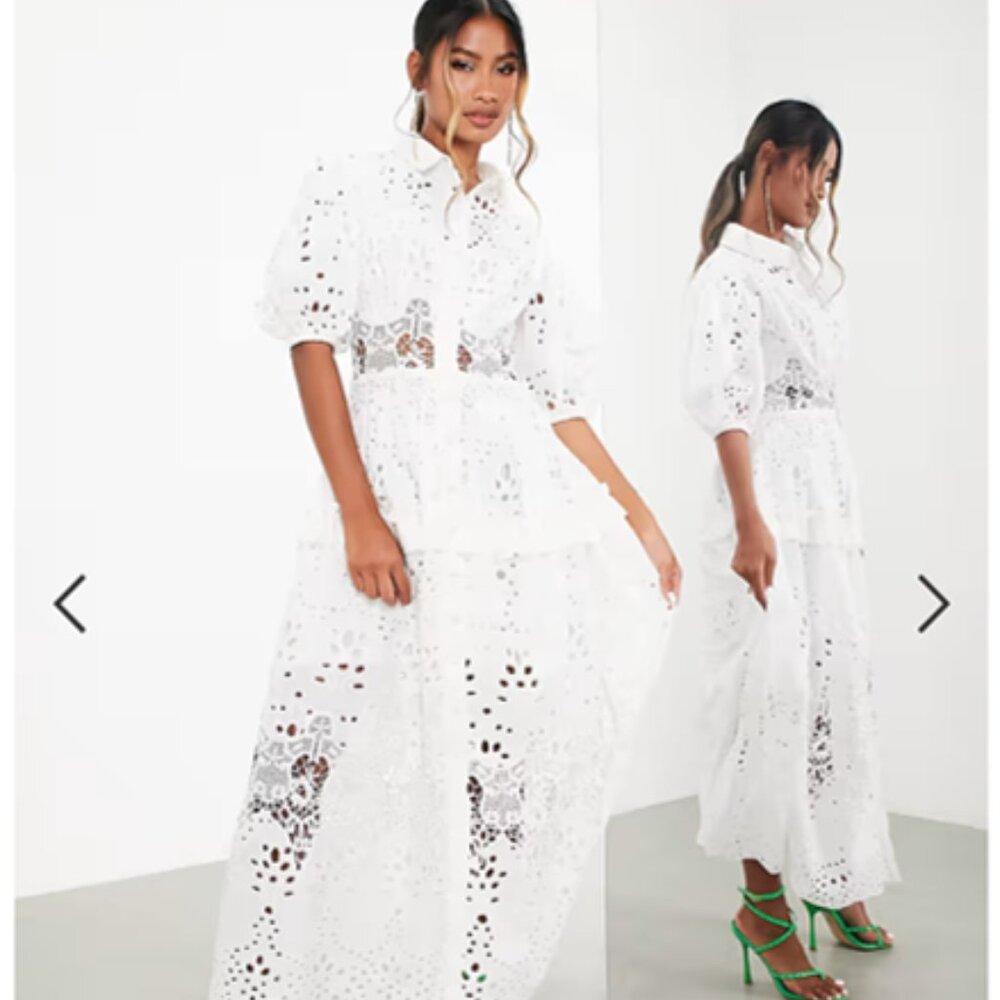 ASOS EDITION white eyelet dress
